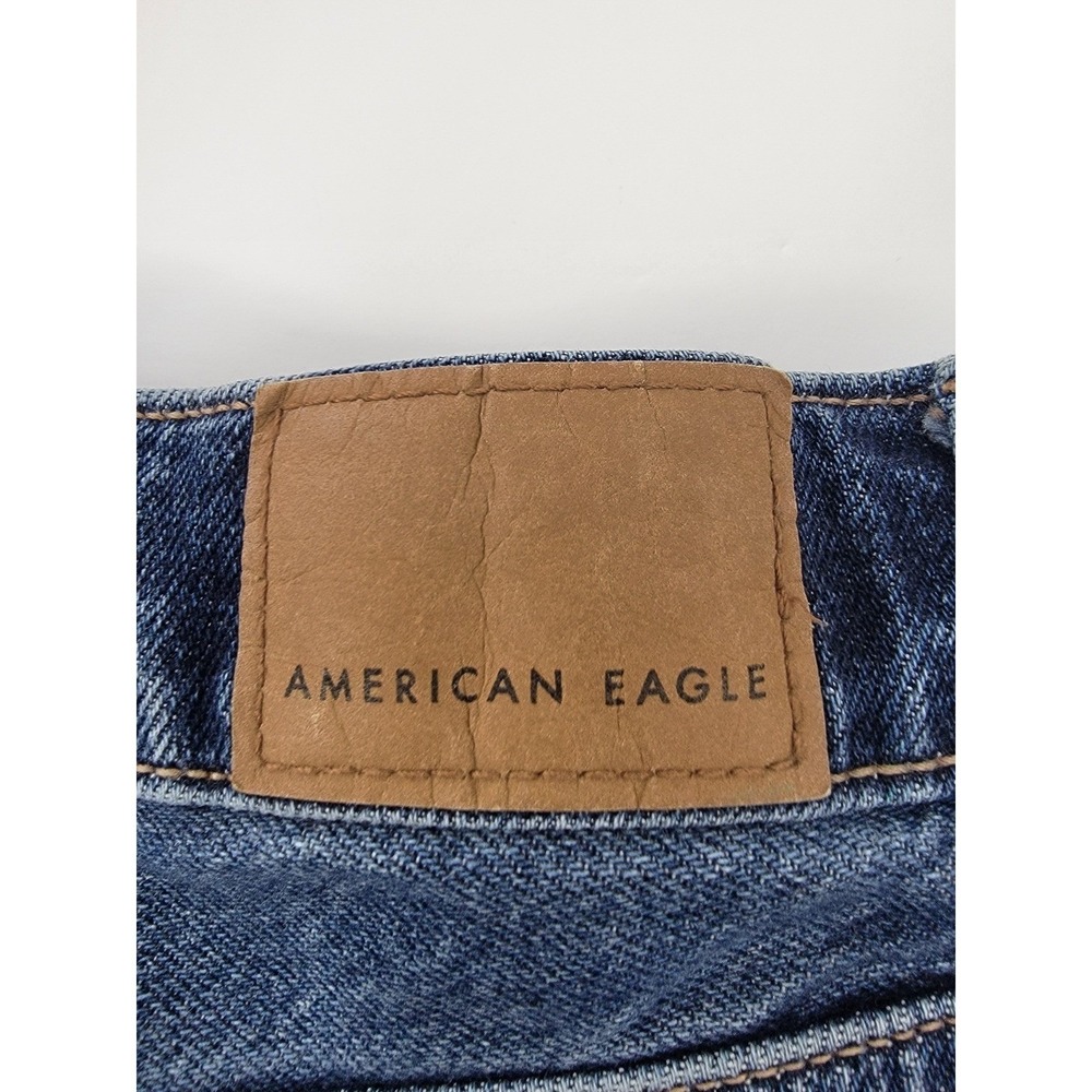 American Eagle Low-Rise Baggy Jeans Womens 12 Long Blue Wide Leg Y2K Retro Denim - Picture 12 of 14